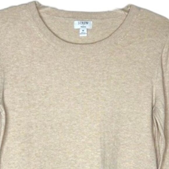 J. Crew Factory 100% Cotton Long Sleeved Teddie Sweater - Light Hthrd Khaki - M - Picture 4 of 9